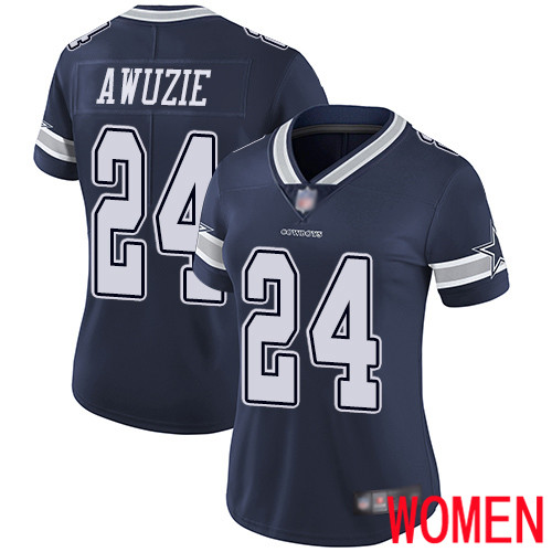 Women Dallas Cowboys Limited Navy Blue Chidobe Awuzie Home #24 Vapor Untouchable NFL Jersey->women nfl jersey->Women Jersey